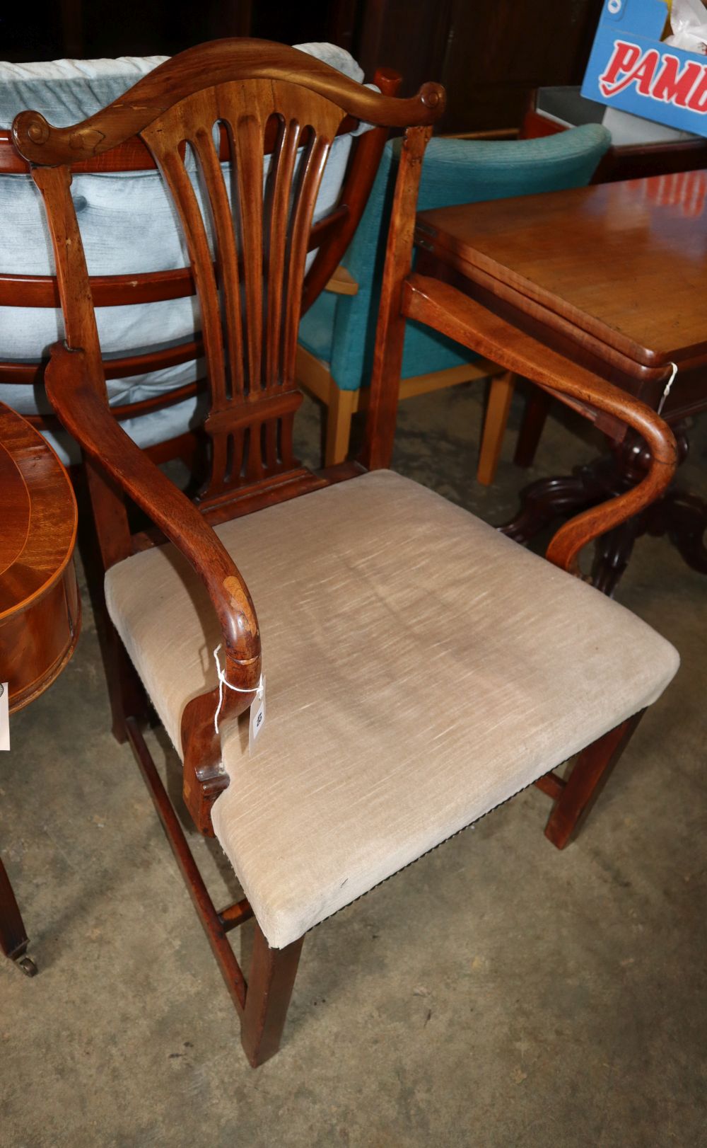 A George III mahogany elbow chair